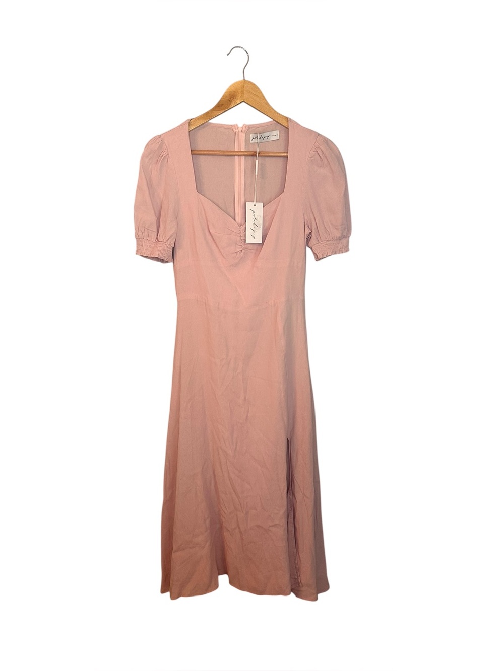 NWT Petal & Pup Womens Franklin Sweetheart Slit Midi dress Size 6 Light Pink - Picture 3 of 8